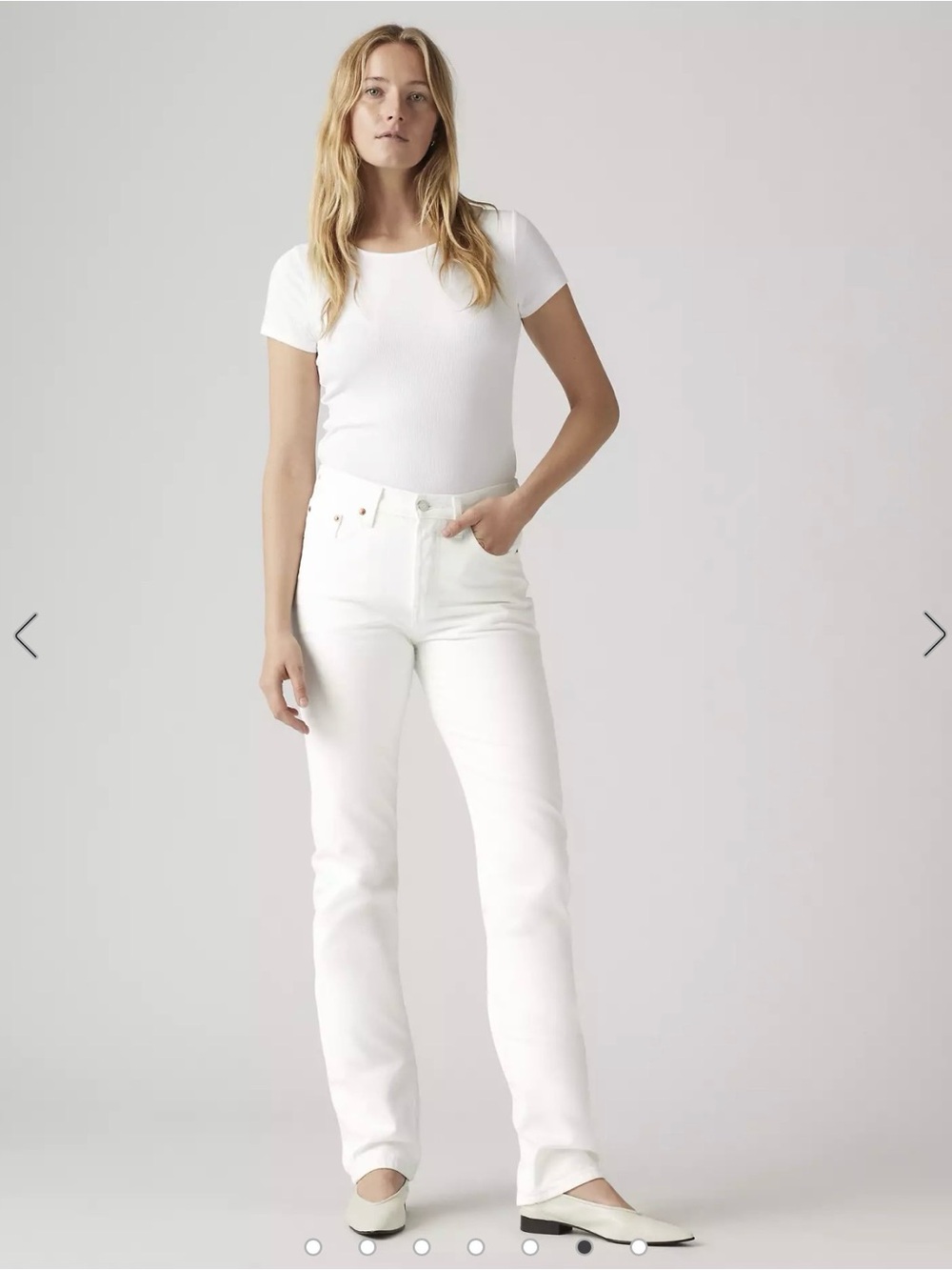 Levi's White 501 Original Fit Women's Jeans, size 25